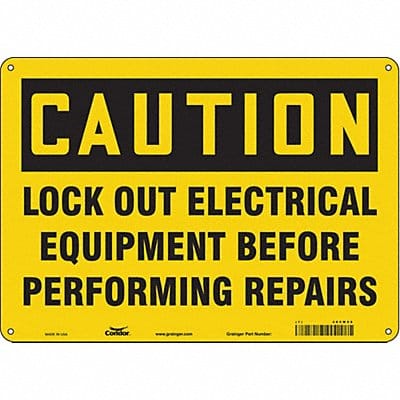 Safety Sign 10 in x 14 in Polyethylene