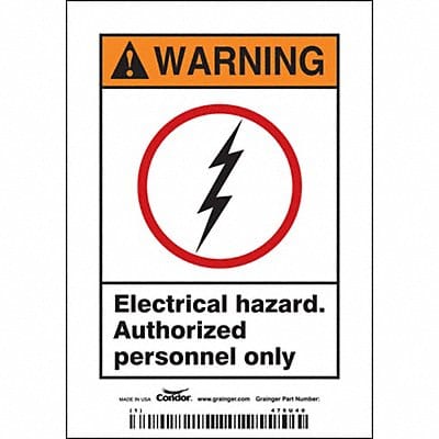 Safety Sign 5in x 3.5in Vinyl PK5