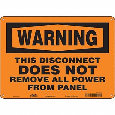 Safety Sign 10 in x 14 in Polyethylene