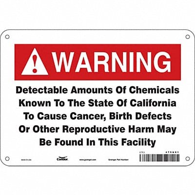 Safety Sign 10 Wx7 H 0.055 Thickness