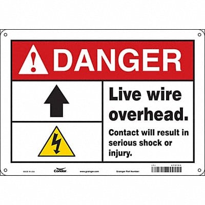 Safety Sign 10 in x 14 in Polyethylene