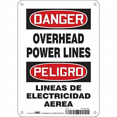 Safety Sign 10 in x 7 in Polyethylene