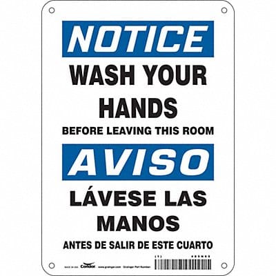 Safety Sign 10 in x 7 in Polyethylene