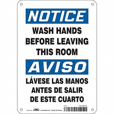 Safety Sign 10 in x 7 in Polyethylene
