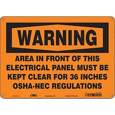 Safety Sign 10 in x 14 in Aluminum