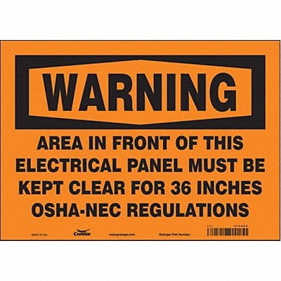 Safety Sign 10 inx14 in Vinyl