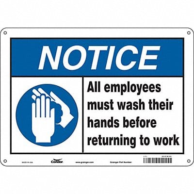 Safety Sign 10 in x 14 in Polyethylene