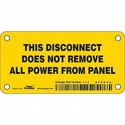 Safety Sign 2.25in x 4.5in Vinyl