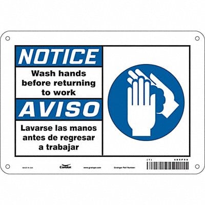 Safety Sign 7 in x 10 in Polyethylene