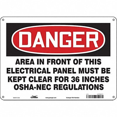 Safety Sign 10 inx14 in Polyethylene