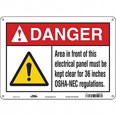 Safety Sign 10 in x 14 in Polyethylene