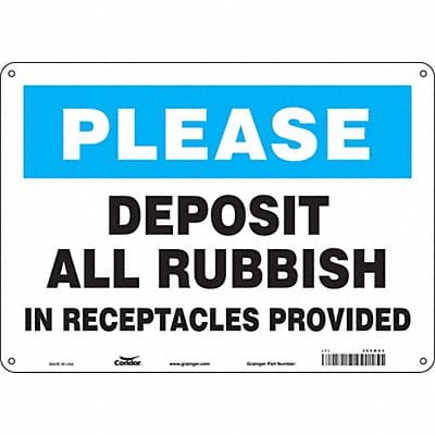 Safety Sign 10 in x 14 in Polyethylene