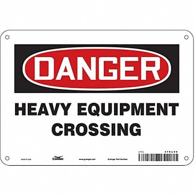 J8679 Safety Sign 7 in x 10 in Polyethylene