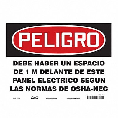 Safety Sign 10 in x 14 in Polyethylene