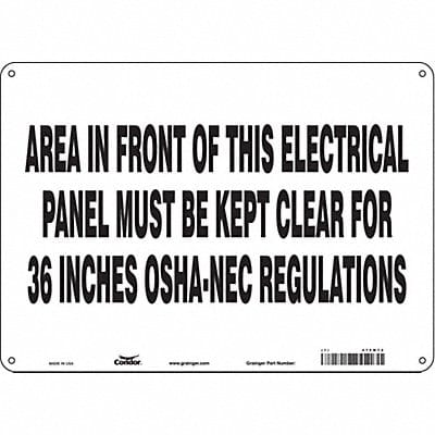Safety Sign 10 in x 14 in Aluminum