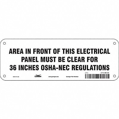 Safety Sign 3.5in x 10in Aluminum