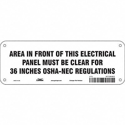Safety Sign 3.5in x 10in Polyethylene