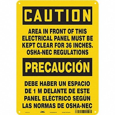 Safety Sign 14 inx10 in Polyethylene