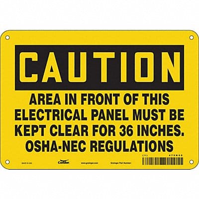 J6945 Safety Sign 7 inx10 in Polyethylene