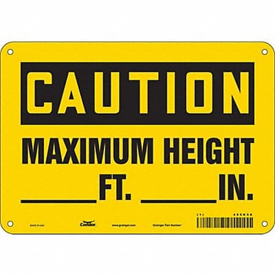 Safety Sign 7 in x 10 in Polyethylene