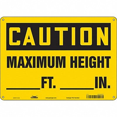 Safety Sign 10 inx14 in Polyethylene