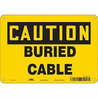 J8809 Safety Sign 7 in x 10 in Aluminum