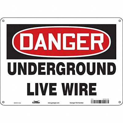 Safety Sign 10 in x 14 in Polyethylene