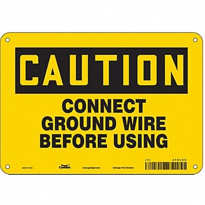 Safety Sign 7 in x 10 in Polyethylene