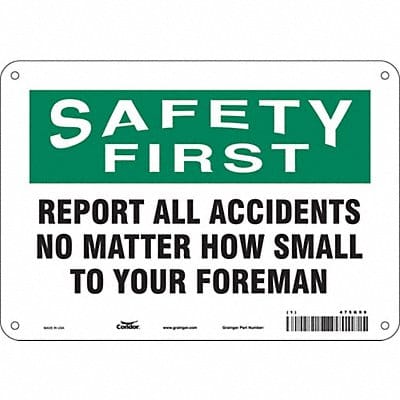 J7028 Safety Sign 7 in x 10 in Aluminum