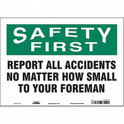 J7028 Safety Sign 10 in x 14 in Vinyl