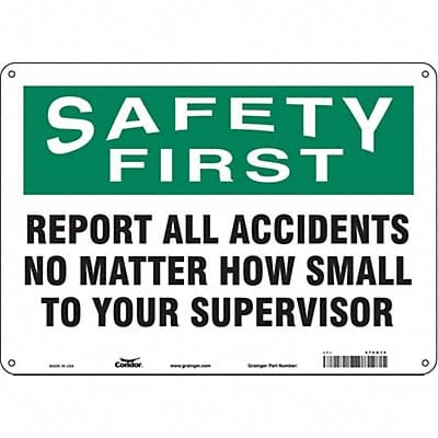 Safety Sign 10 inx14 in Polyethylene