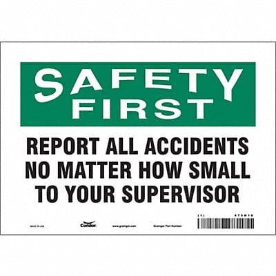 Safety Sign 7 inx10 in Vinyl