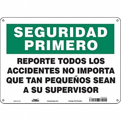 Safety Sign 10 in x 14 in Aluminum