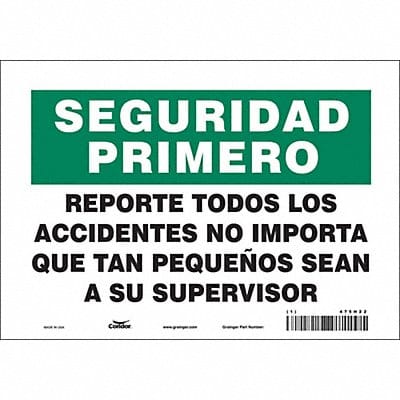 Safety Sign 7 in x 10 in Vinyl