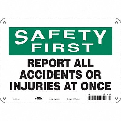 K0174 Safety Sign 7 in x 10 in Aluminum