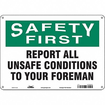 Safety Sign 10 inx14 in Polyethylene