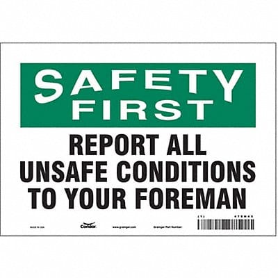 Safety Sign 7 in x 10 in Vinyl