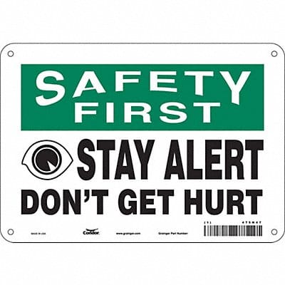 Safety Sign 7 in x 10 in Aluminum