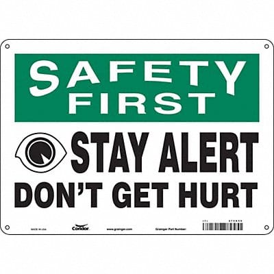 Safety Sign 10 inx14 in Polyethylene
