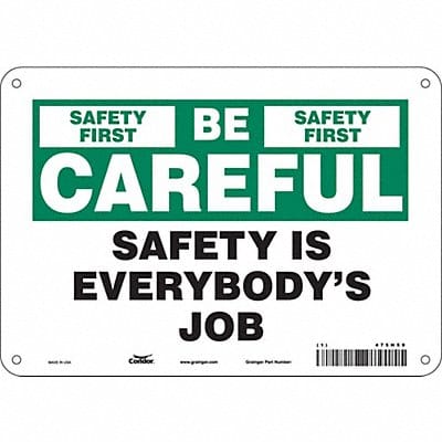 Safety Sign 7 in x 10 in Aluminum
