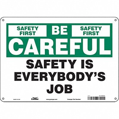 Safety Sign 10 inx14 in Polyethylene