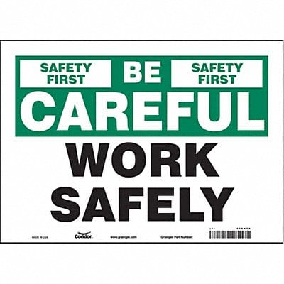 Safety Sign 10 inx14 in Vinyl
