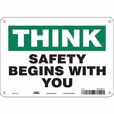 Safety Sign 7 in x 10 in Aluminum