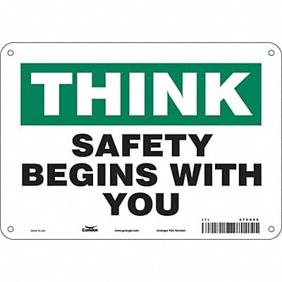 Safety Sign 7 inx10 in Polyethylene