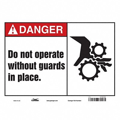 Safety Sign 10 in x 14 in Vinyl