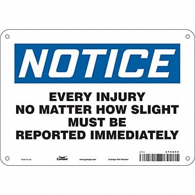 Safety Sign 7 in x 10 in Aluminum