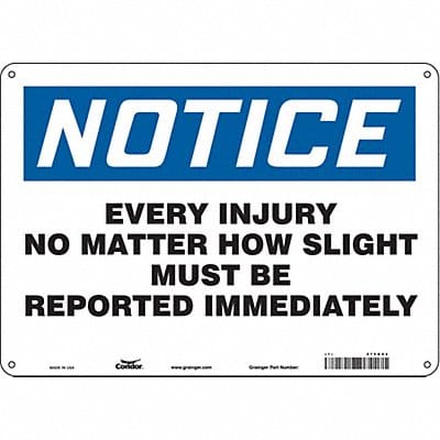 Safety Sign 10 in x 14 in Polyethylene