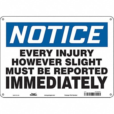 Safety Sign 10 in x 14 in Aluminum
