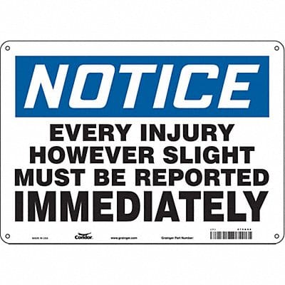 Safety Sign 10 inx14 in Polyethylene