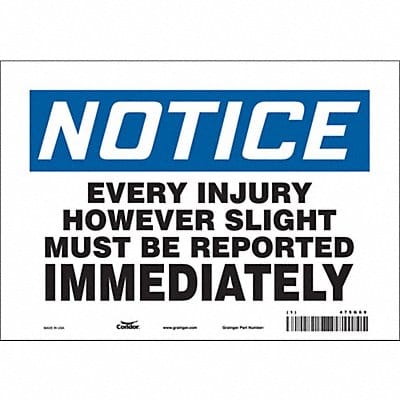 Safety Sign 7 in x 10 in Vinyl